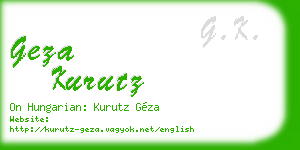 geza kurutz business card
