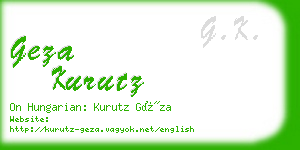 geza kurutz business card